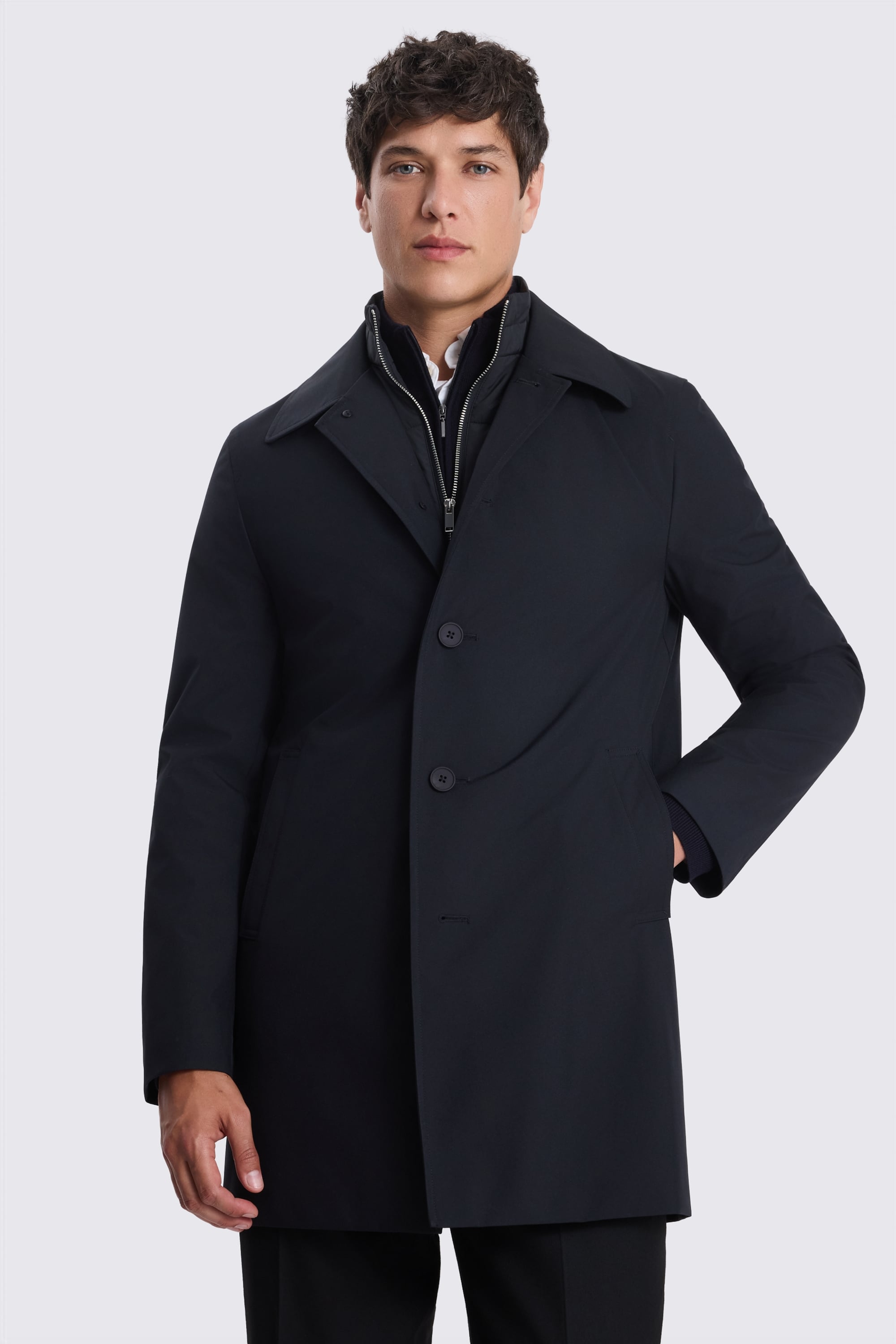 Navy Raincoat With Removable Insert 